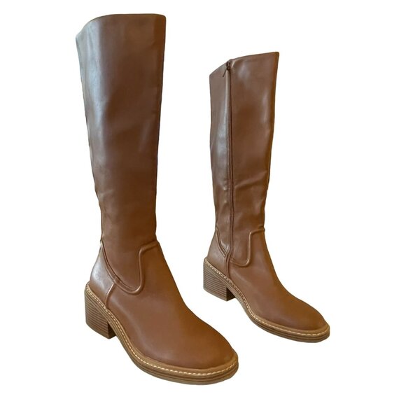 Steven Steve Madden Calda Brown Knee High Riding Boot Sz 8 NEW - Picture 1 of 8